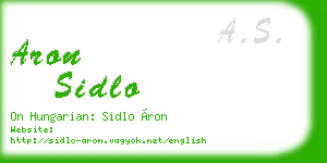 aron sidlo business card